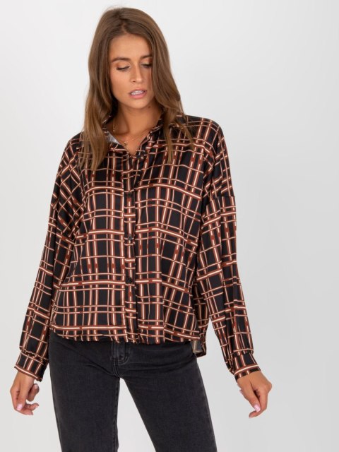 Koszula EM-KS-3292.69P czarno-beżowy