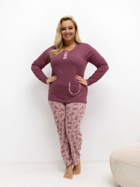 Piżama DU-PI-FP-508.57 ciemny różowy 3XL