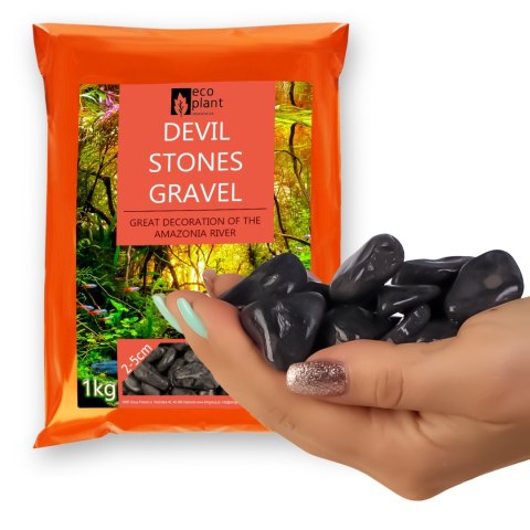 Eco Plant Devil Stones 1kg - kamienie czarne otoczak 20-50mm Eco Plant Eco Plant Devil Stones 1kg - kamienie czarne otoczak 20-50mm Eco Plant