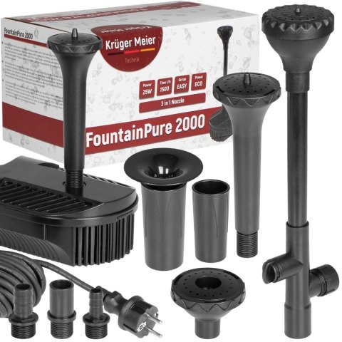 Kruger Meier FountainPure 2000 - fontanna, filtr i pompa wody do oczka wodnego Kruger Meier Kruger Meier FountainPure 2000 - fontanna, filtr i pompa wody do oczka wodnego Kruger Meier