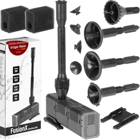 Kruger Meier FusionX 1200 - zestaw fontannowy z filtrem do oczka wodnego Kruger Meier Kruger Meier FusionX 1200 - zestaw fontannowy z filtrem do oczka wodnego Kruger Meier