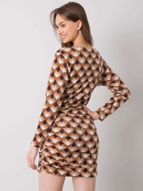 Sukienka DHJ-SK-12695.26P jasny brązowy